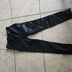 Express skinny super high rise coated skinny jeans